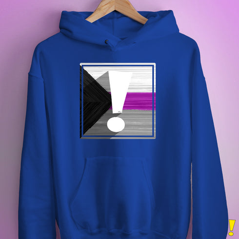 Demisexual Pride Flag Exclamation Point Hoodie - Royal Blue